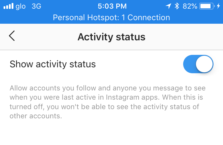 Instagram activity status