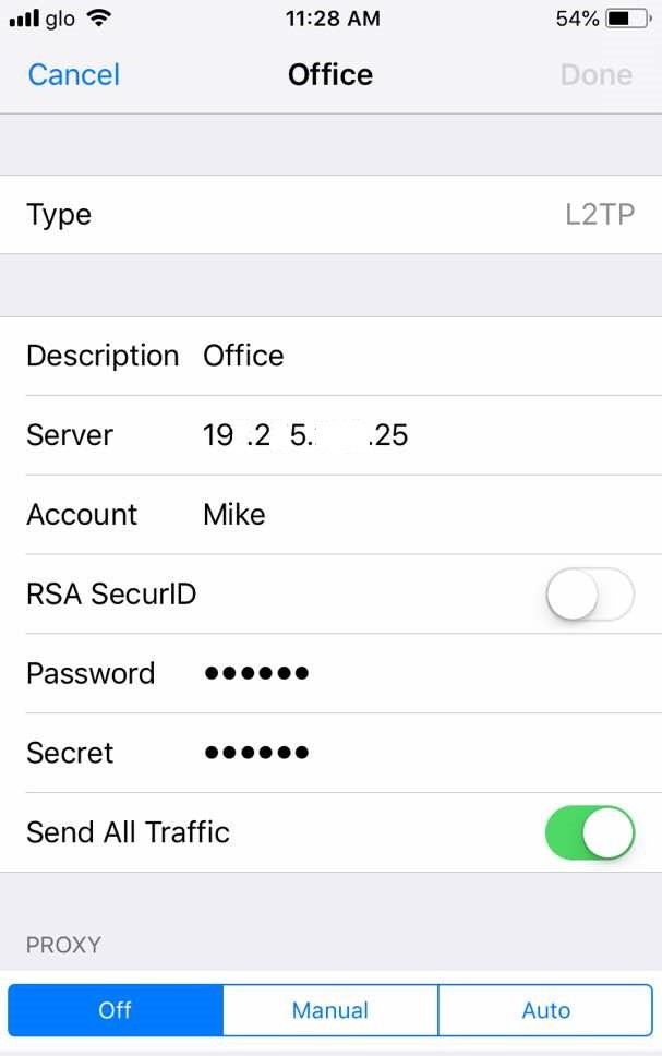 connect iphone and iPad to Mikrotik l2tp vpn